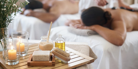 Sea salt exfoliation treatment at EXHALE SPA Toronto Airport