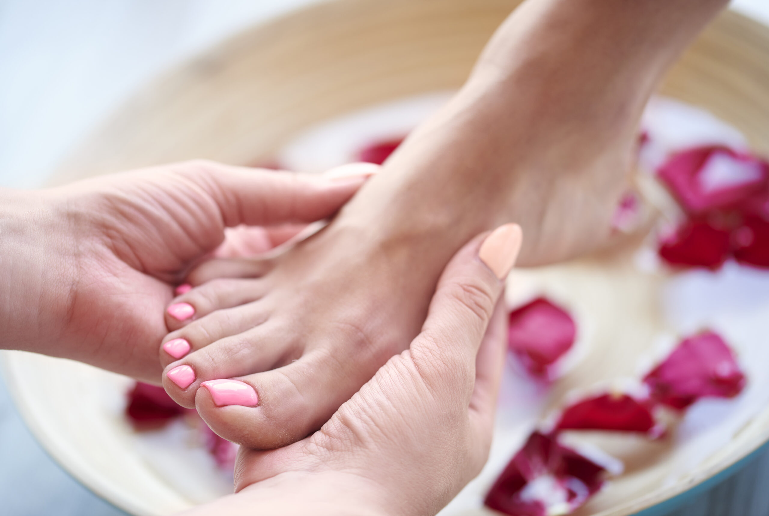 Relaxing pedicure service at EXHALE SPA Toronto Airport