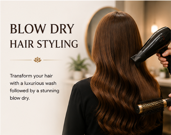 Blow dry hair styling at EXHALE SPA Toronto Airport